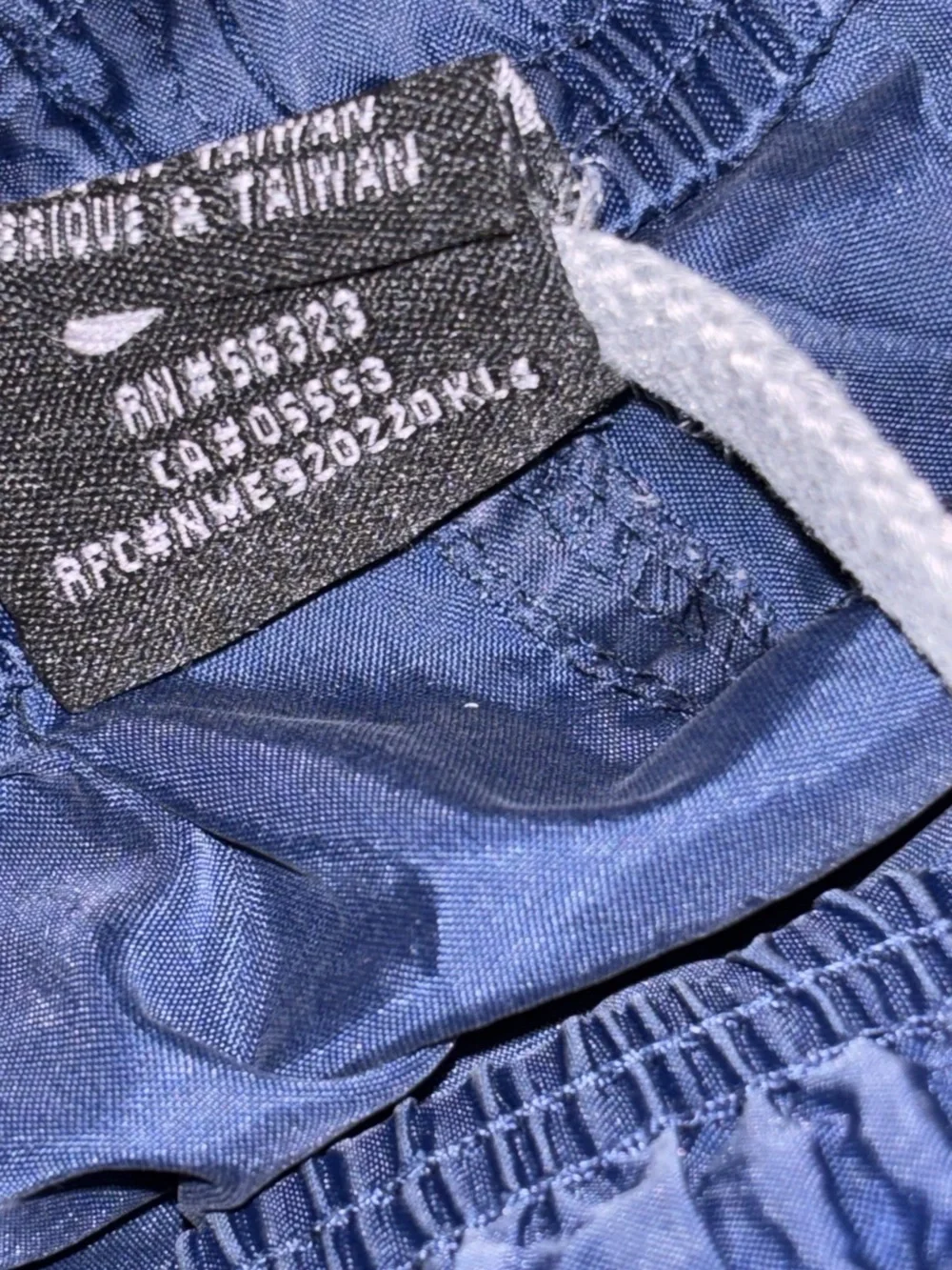 Nike Silver Tag Y2K Windbreaker Track Pants Navy Blue SZ.L Baggy Zip Ankle Nylon